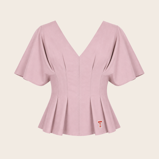 Pleated Cotton Blouse