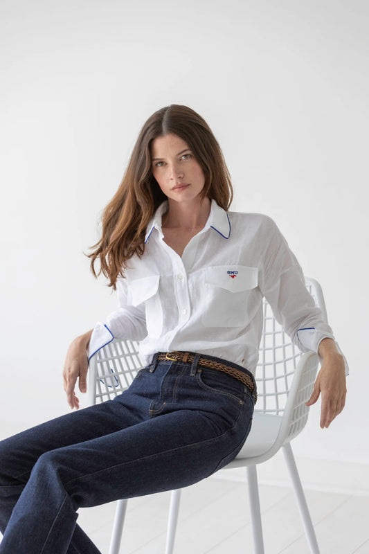Linen Button-Down Blouse