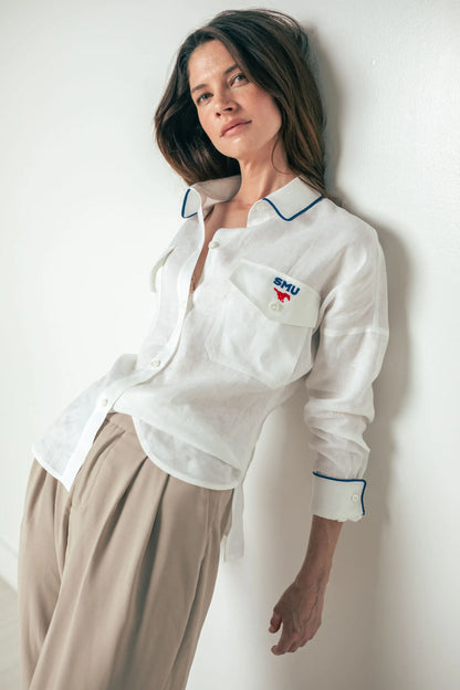 Linen Button-Down Blouse